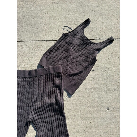 House of Harlow 1960 Cableknit Tank Flared Pants Twinset 2 Pc Set NWT LARGE #652 - Picture 7 of 10